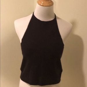 Black Knitted Halter Top